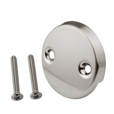 Two Hole Bathtub Overflow Faceplate with Screw Brushed Nickel