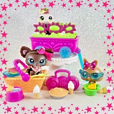 🌺 Littlest Pet Shop 🌺LPS Picnic Time 219 220 221 Chihuahua dog Ladybug Rabbit