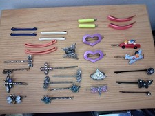 Vintage Lot Kids  Ladies Barrettes Hair Clips 30 Mixed Pieces