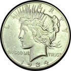 1934 s Peace Silver Dollar. Key Date. 0546