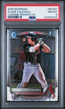 2025 BOWMAN CHROME PROSPECTS #BCP21 SLADE CALDWELL PSA 8