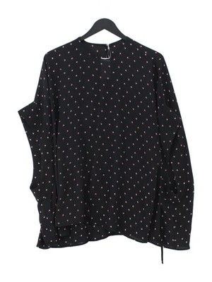 Christopher Kane Women's Top M Black 100% Silk Long Sleeve Round Neck Basic