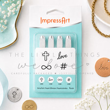 ImpressArt Stamp Pack - Cross, Love, Infinity, Hashtag - 4pc Set - NEW