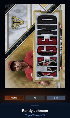 21 Topps Bunt DIGITAL Triple Threads Relic ICONIC Randy Johnson