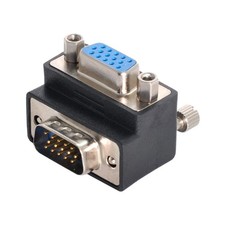270 Degree Right Angled VGA SVGA 15 Pin Male To Female Extension Adapter Plug