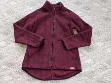 Stormy Kromer Medium Wool Blend Jacket Burgundy Made in USA Full Zip Very Good