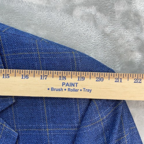 Bullock & Jones Blazer Uomo Taglia 48R Tuta Giacca Due Bottoni Plaid Lana USA Casual - Foto 6 di 16