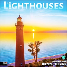 Select - Lighthouses 2026 Wall Calendar 12 Month | 12" x 24" Open | Thick & Stur