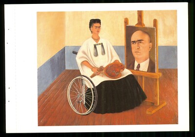 1 x AK von Frida Kahlo Selbstbildnis mit Portrait von Dr. Juan Farill - 1951