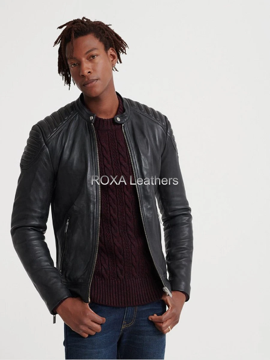Open front deals leather jacket