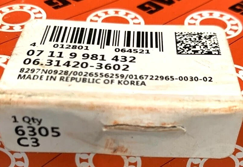 Rodamiento FAG 07119981432 06.31420-3602 8297N0928 Foto 2 de 4