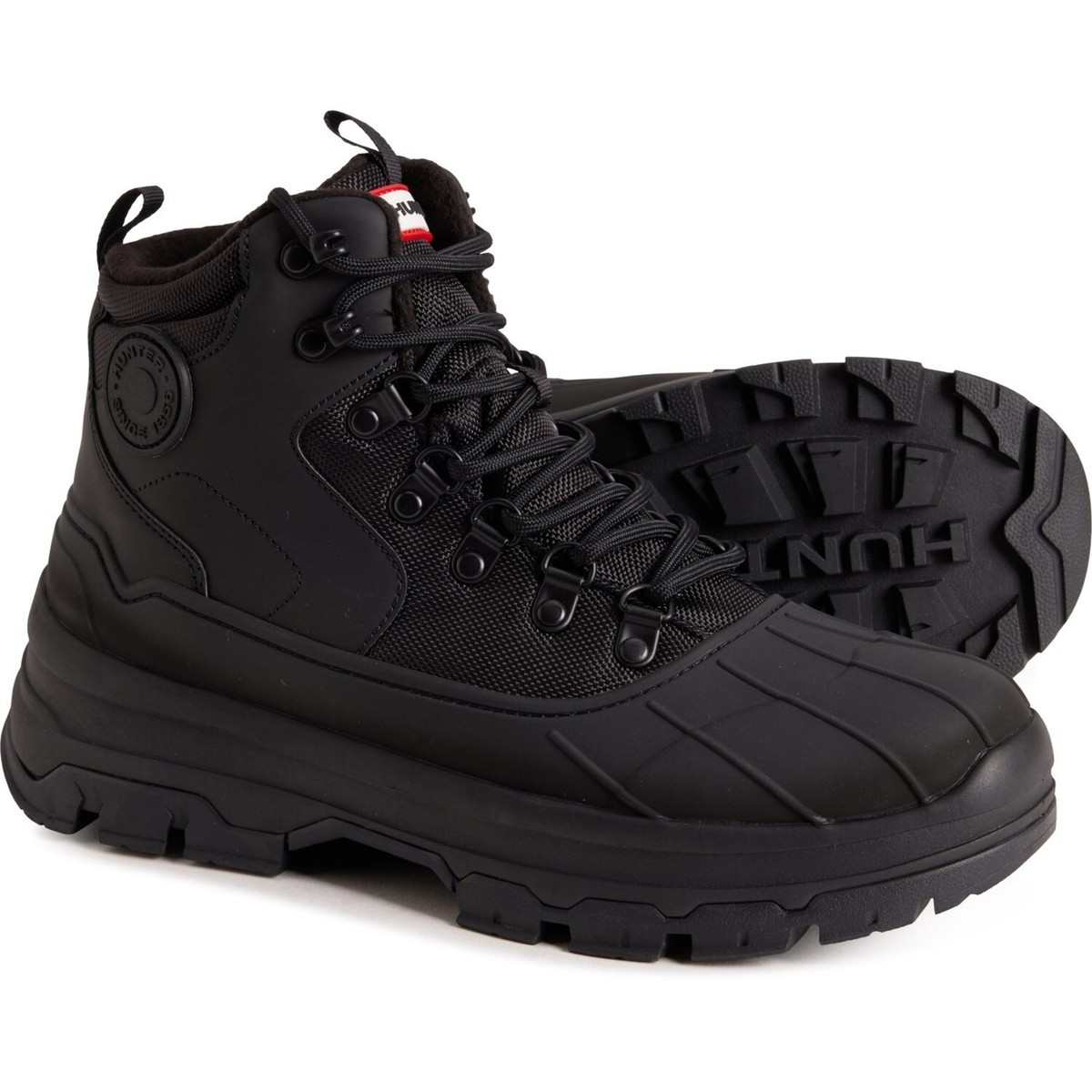 ショートブーツ・ブーティ HUNTER WOMEN Explorer Duck Boots Black WFS2000PTPBLK HUNTER Women's Explorer Duck Boots Waterproof Insulated
