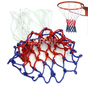 White Blue Red Standard Durable Nylon Basketball Goal Hoop Net Netting Red+White+Blue Basketball Net Outdoor Sports Accessories
