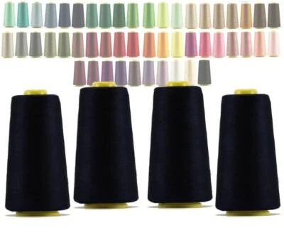 LIALINA 4 Konen Overlock Nähgarn Stärke 40S/2 120 Polyester Overlockgarn - 2700m je Kone