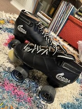 Cobra Roller Derby Skates Black Men  s Size 5 Power Formula Wheels EUC