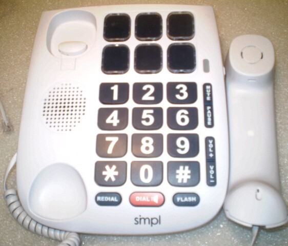 Simpl 56010 Phone Big Button Amplified Hands-Free Photo Dial Seniors White