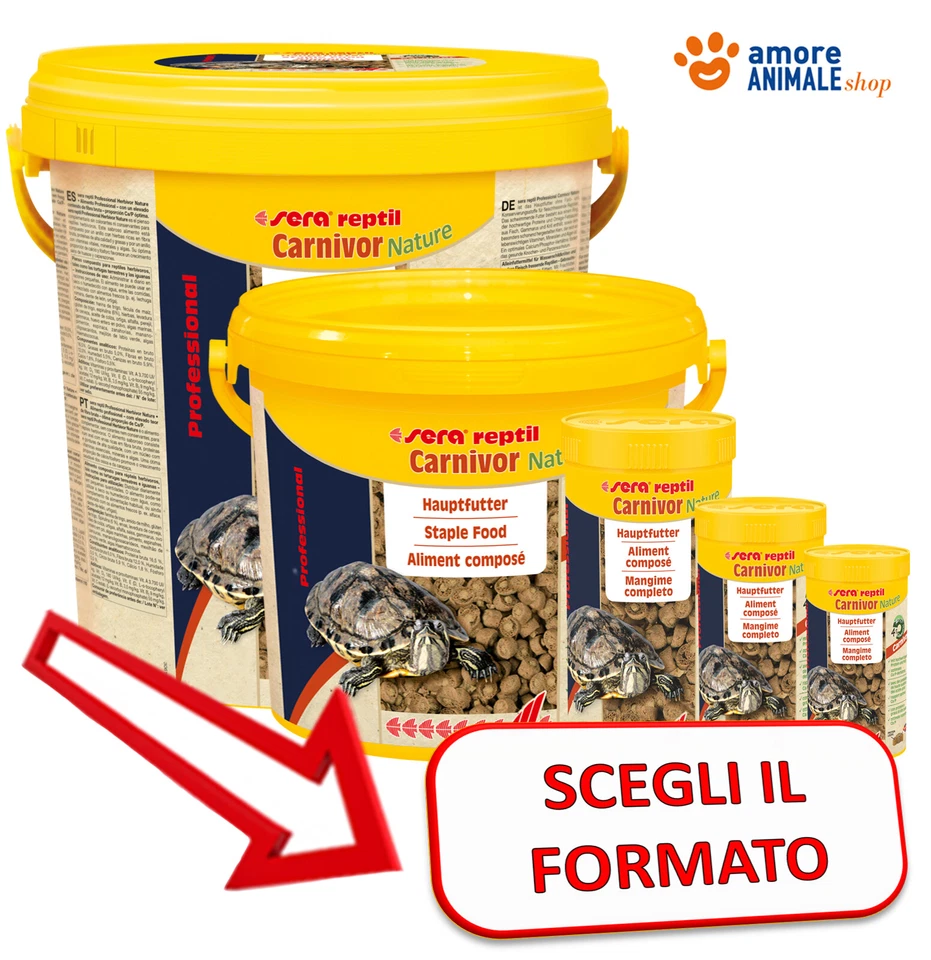 Sera Reptil Carnivor Nature Per tartarughe e rettili 100/250/1000/3800/10000 ml