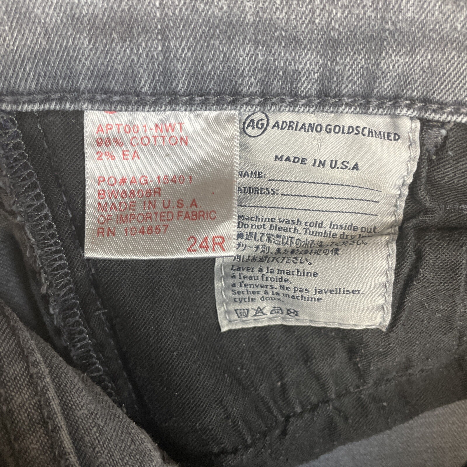 Adriano Goldschmeid AG Concept Grey Super Skinny 001 Jeans Women's Sz 24 R 24R thumbnail 6