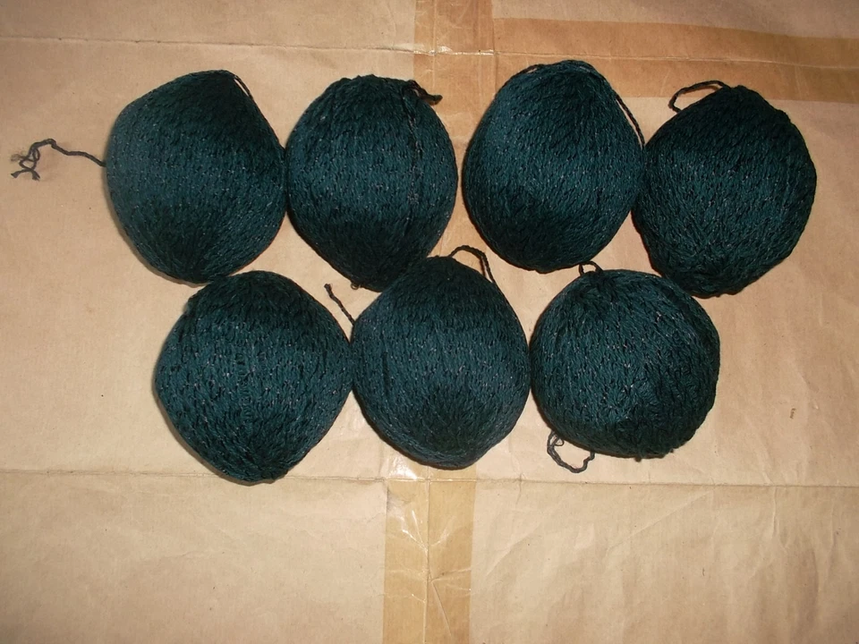 NEU 7 Knäule Garn Wolle Hartmuth / Butt Baumwollemix Blauton + schwarz 690 Gramm - Bild 2 von 3