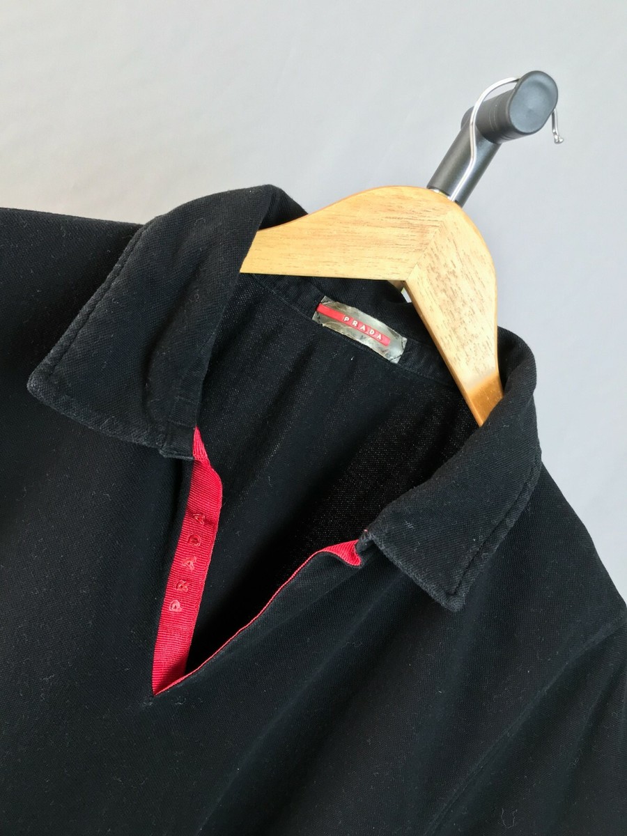 Prada vintage mens polo shirt black cotton medium | eBay Prada vintage mens polo shirt black cotton medium | eBay