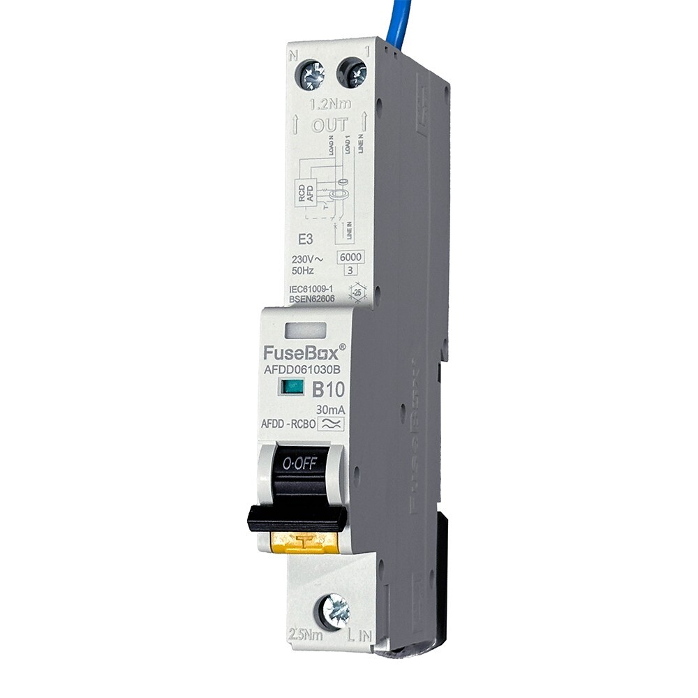 FuseBox AFDD061030B 10A AFDD RCBO B Curve 6kA Type A 30mA Arc Fault Detection