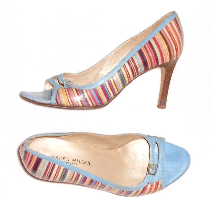 KAREN MILLEN escarpins cuir multicolore P 38 TBE - Photo 1/4