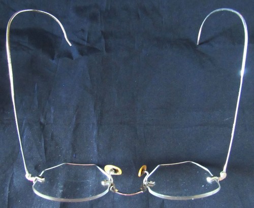 Montatura occhiali da vista vintage americana ottica mezzo cerchio 1/10 12kGF oro riempito 200BB - Foto 2 di 5
