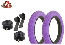 ALTA BICYCLE WIRE BEAD 12" 1/2" x2 1/4" TIRES PURPLE COMP III W/ HEAVYDUTY TUBES