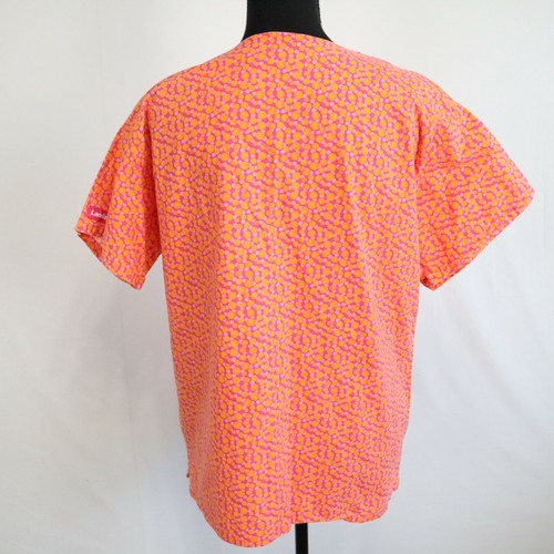 Landau Scrub Top Womens Medium Patterned Short Sleeve V-Neck Medical Uniform - Picture 3 of 8
