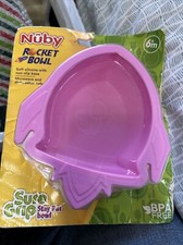 Nuby Sure Grip Silicone Rocket Bowl with Non Slip Base, 6m , Pink
