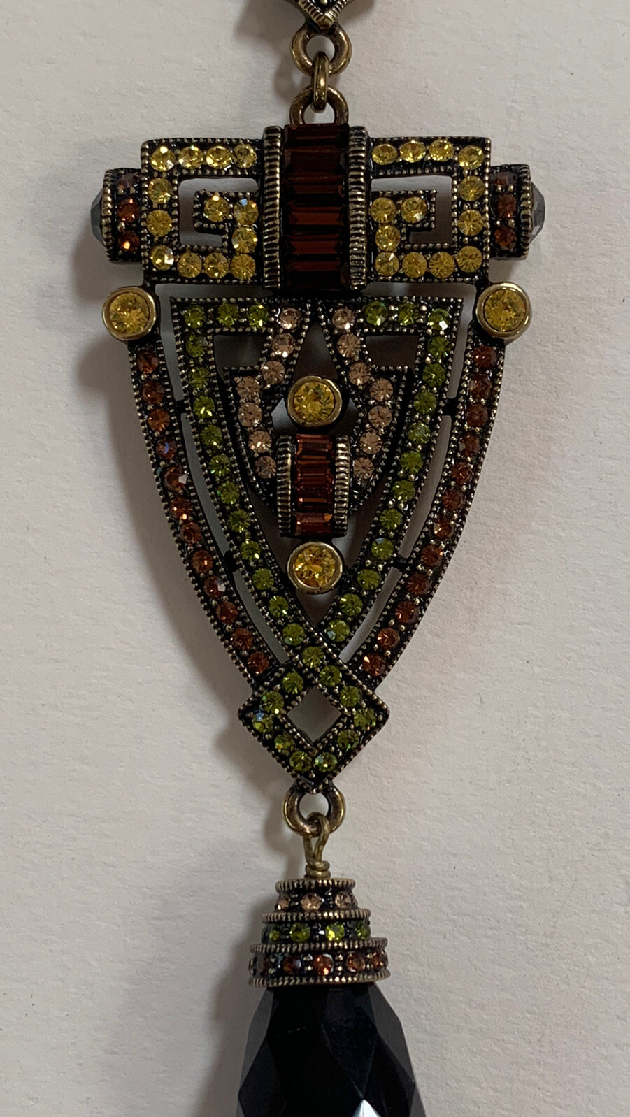 HEIDI DAUS NECKLACE STATEMENT Dangle Drop Vtg RHI… - image 3