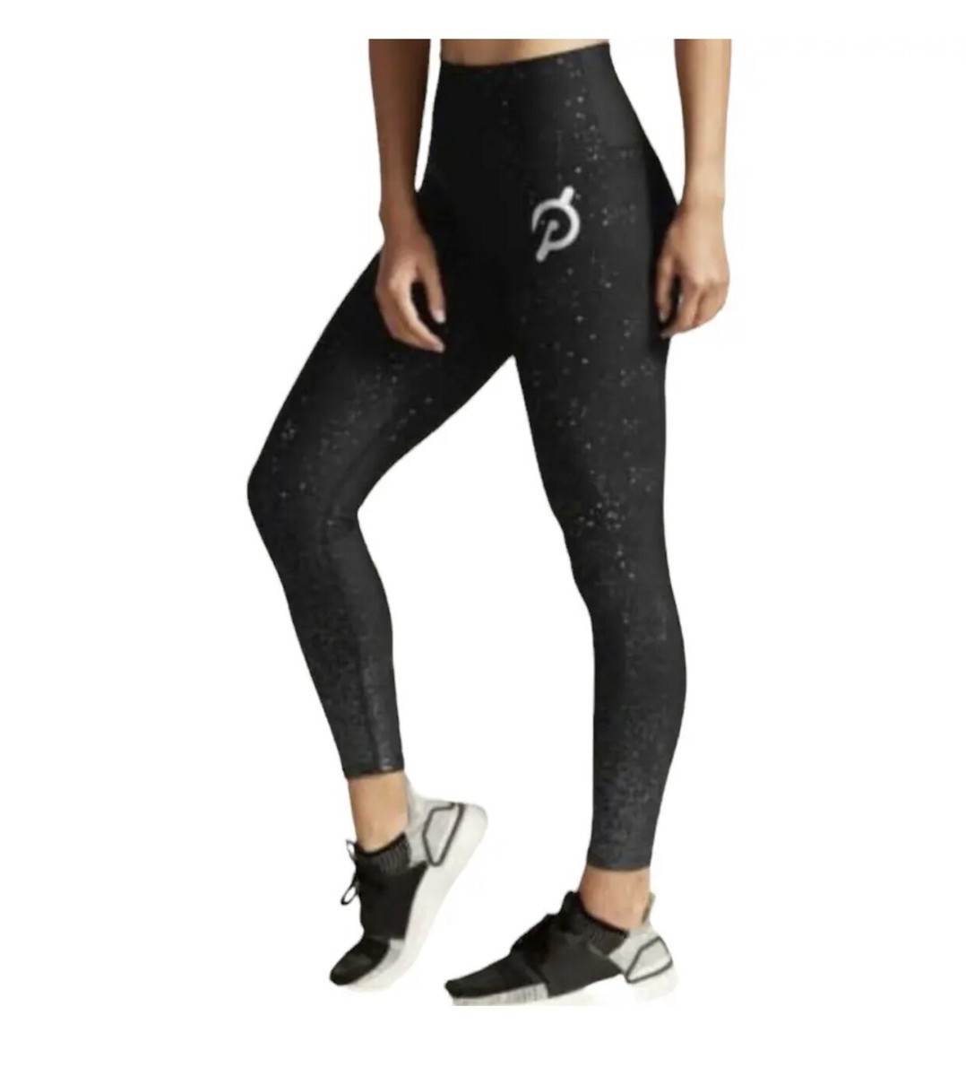 Peloton Sparkle Flex Women Leggings Black& Silver Medium EUC