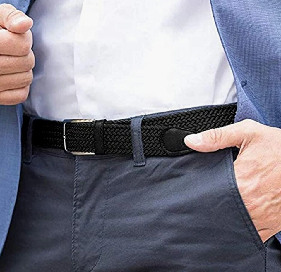 cintura elastica intrecciata colore nero - Immagine 2 di 2