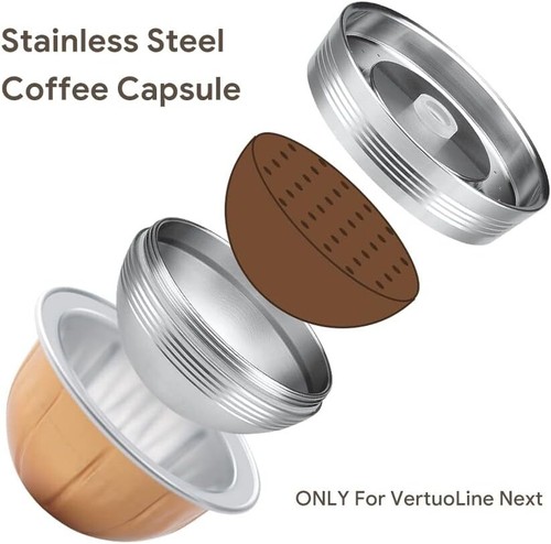 Eco-Friendly Vertuo Next Reusable Pod Set with Coffee Capsule Tamper - 3 Sizes - Picture 6 of 11