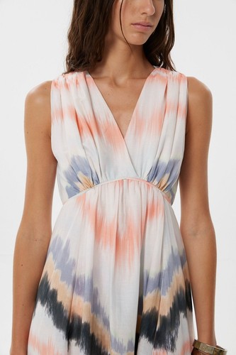 MARIA CHER NWT $495 Carranza Maren Printed Voile Tie-Waist Midi-Dress M - Picture 3 of 9