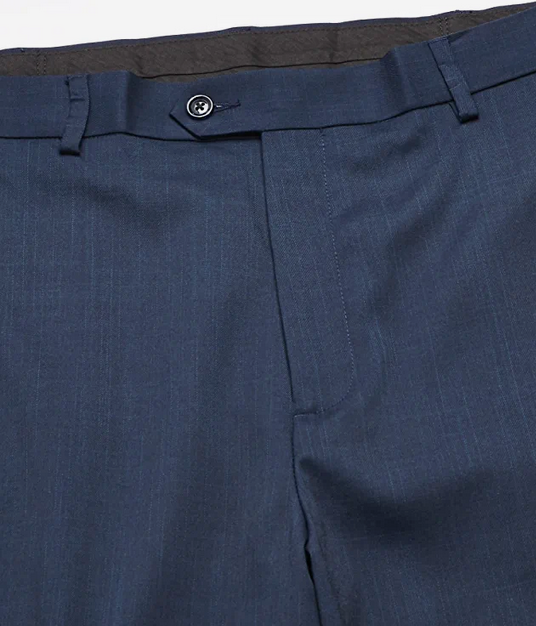 Savane Men's Flat Front Stretch Crosshatch Dress Pant Cotton Dk - Main Image