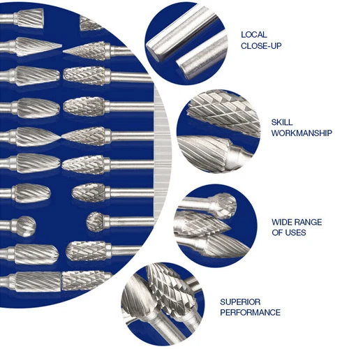 10pcs 3*6mm Tungsten Carbide Burr Rotary Drill Bits Tools Cutter Files Set Shank - Picture 6 of 19