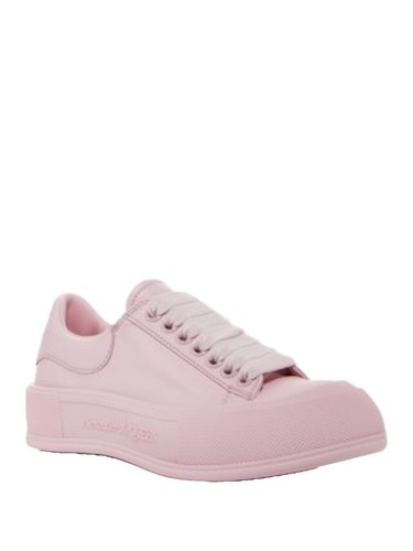 Alexander McQueen ivory Two-tone Leather Lace-up Creeper 