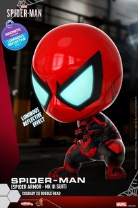 toys cosbaby bobble mk armor spider marvel suit head man