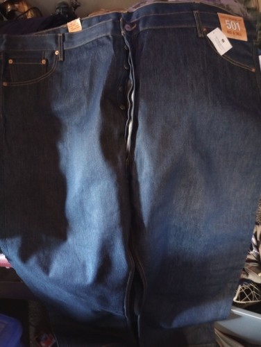 Terzacristallo vintage Levi's mosca a bottone 501 nuovo con etichette per gamba dritta uomo 54x32 - Foto 8 di 9