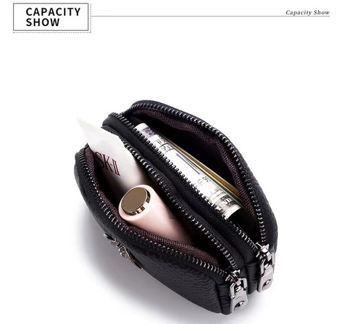 Carina borsa per monete ape doppia cerniera in pelle, porta carte borsa per monete con borsa regalo - Foto 17 di 22