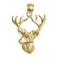 New 14k Gold Deer Pendant