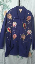 C.S.T SPORT Embroidered and Rhinestone Balloon Button Up Jacket