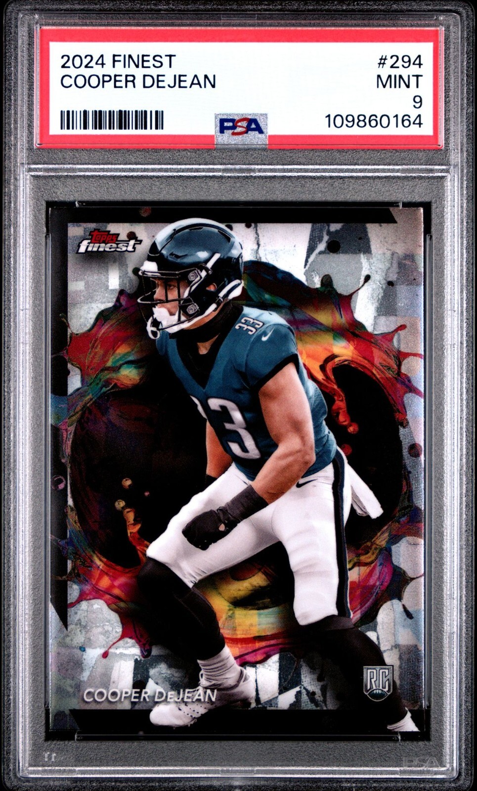 Cooper DeJean 2024 Topps Finest - Rare #294 RC PSA 9