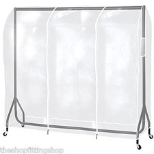 Housse de protection pour rail à vêtements PEVA transparent transparent résistant de 5 pieds de long
