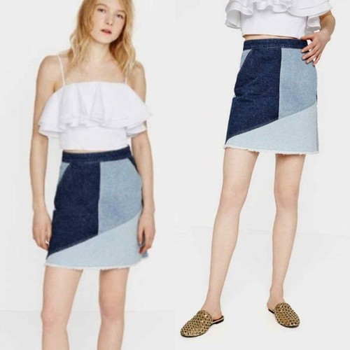 zara patchwork skirt