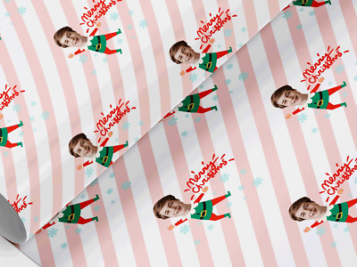 Personalisiertes Weihnachts Foto Geschenkpapier, Geschenkpapier, beliebiger Name, jedes Bild