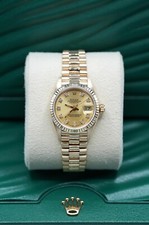 Ladies 18ct Yellow Gold Rolex Datejust 26mm 69178 Factory Champagne Diamond Dial