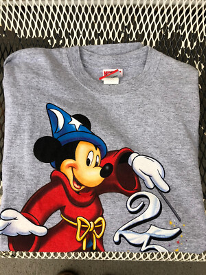 Vintage Walt Disney 25th Mickey Fantasia Grey Adult L T Shirt | eBay
