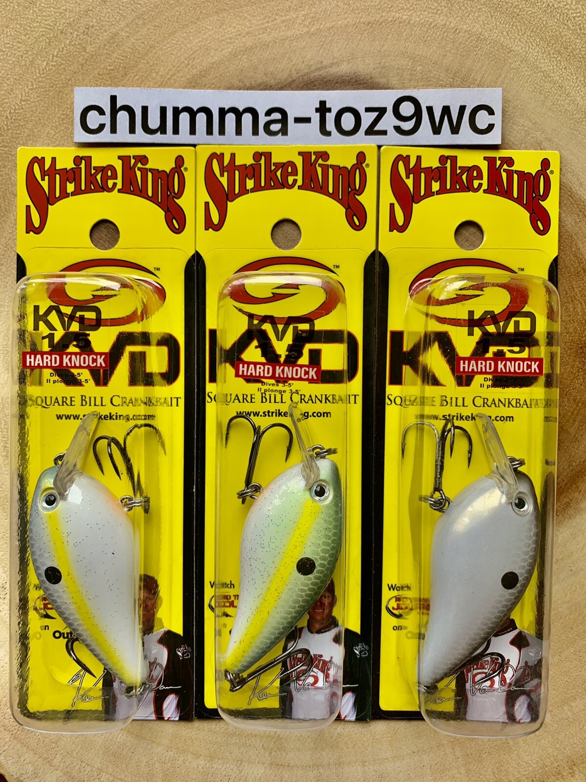 KVD1.5 (Lot Of 3) “Hard Knock” Square-bill Crankbait, Strike King, Bass, NWT! - Image 10